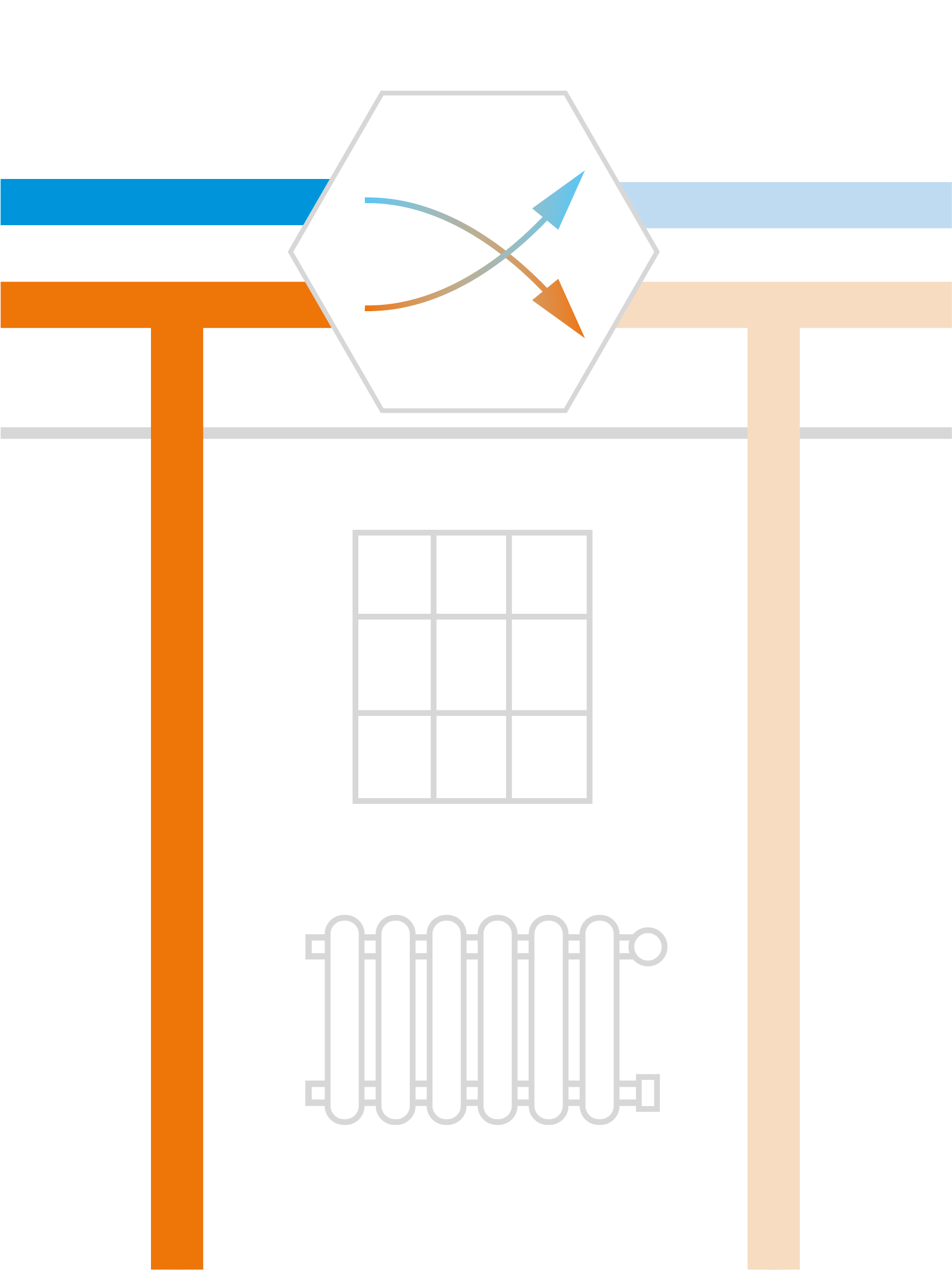 Illustration of ventilation system heat recovery