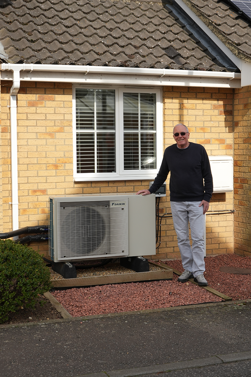 Rob Menhinick with the outdoor unit