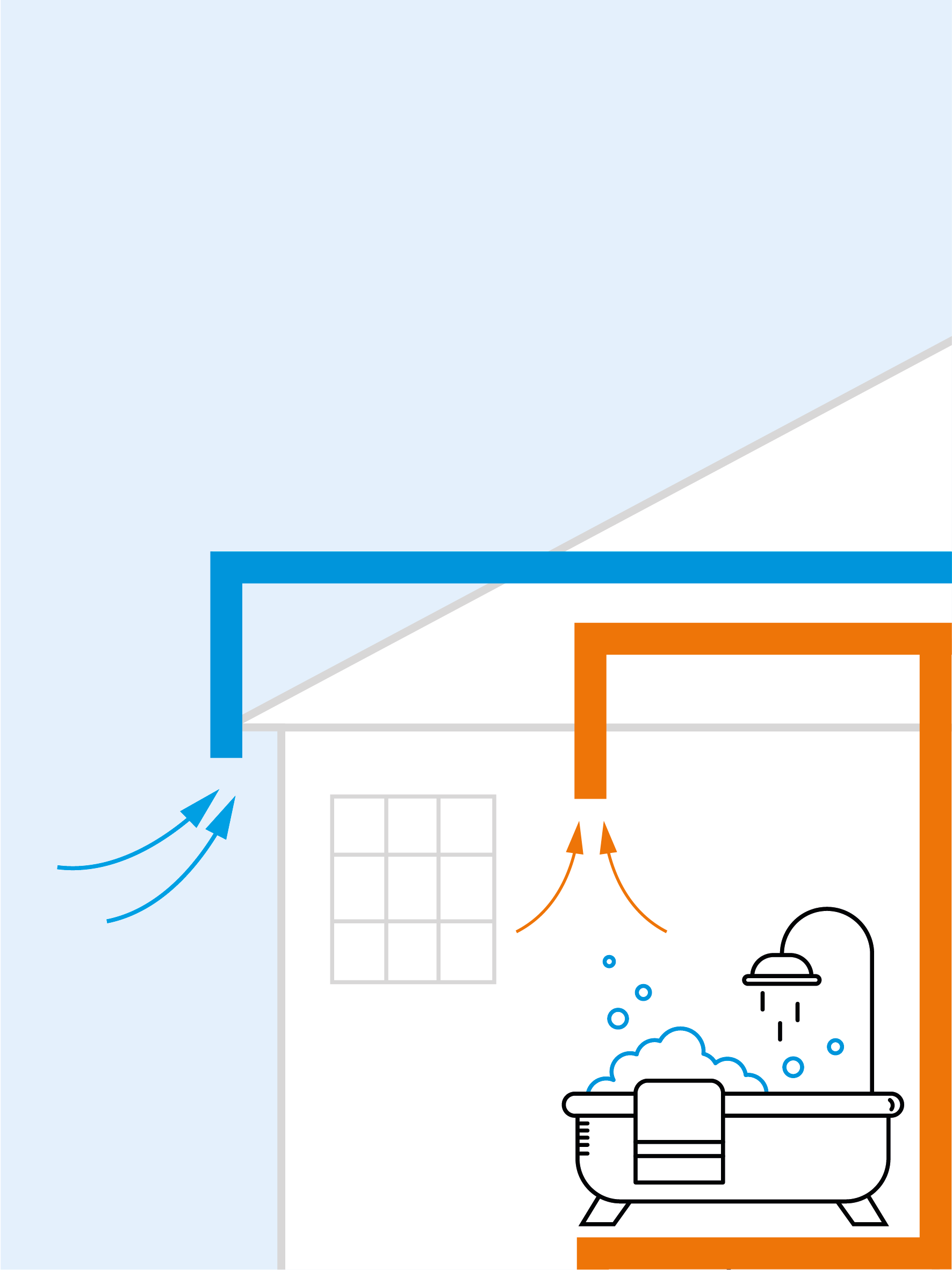 Illustration of ventilation system air intake