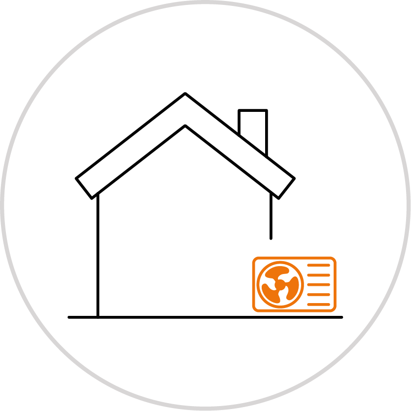 House with a heat pump