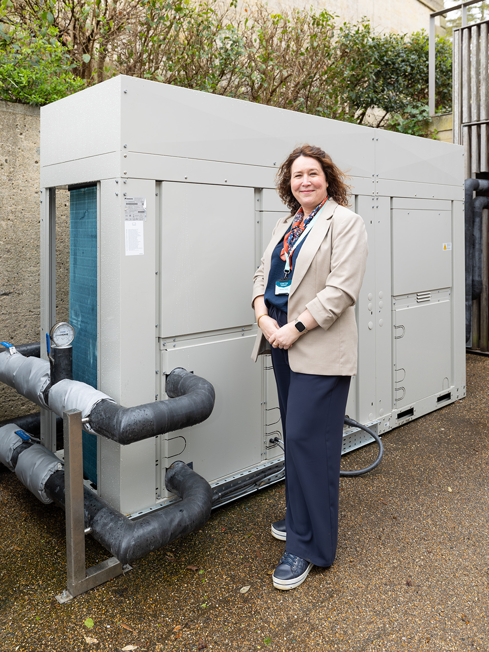 Sharon Taylor Head of Facilities at Compton Verney with Daikin unit