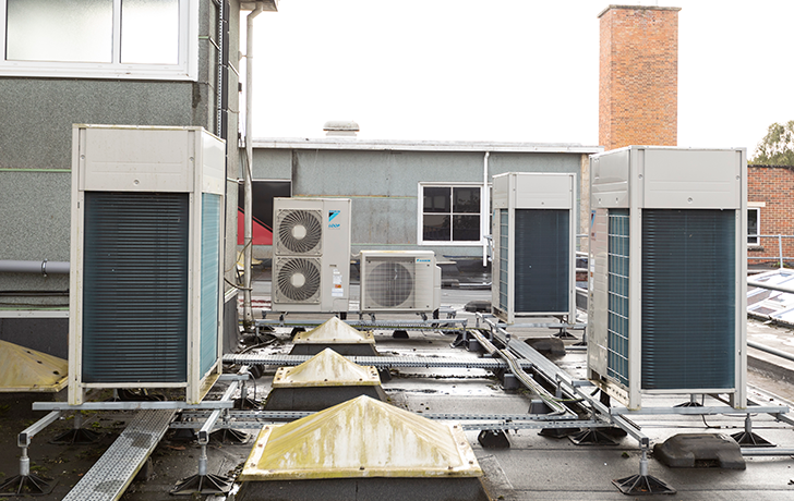 Daikin outdoor units on rooftop