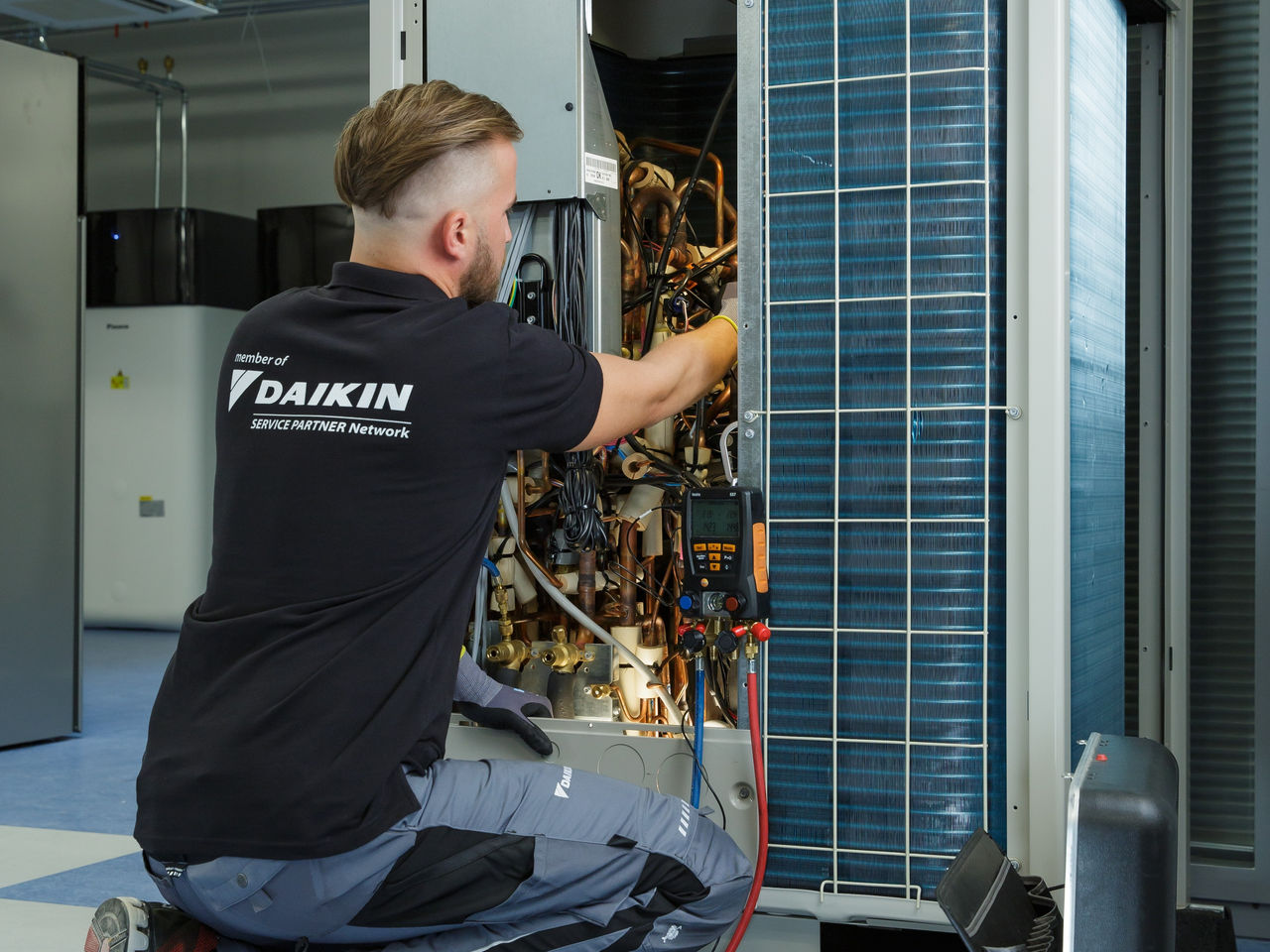Man working on HVAC
